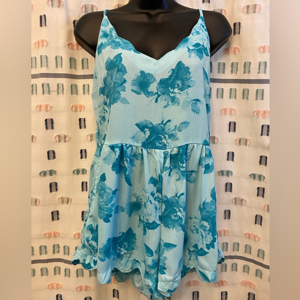 Blue Floral Romper